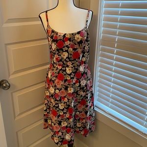 Moods || Black floral spaghetti strap dress